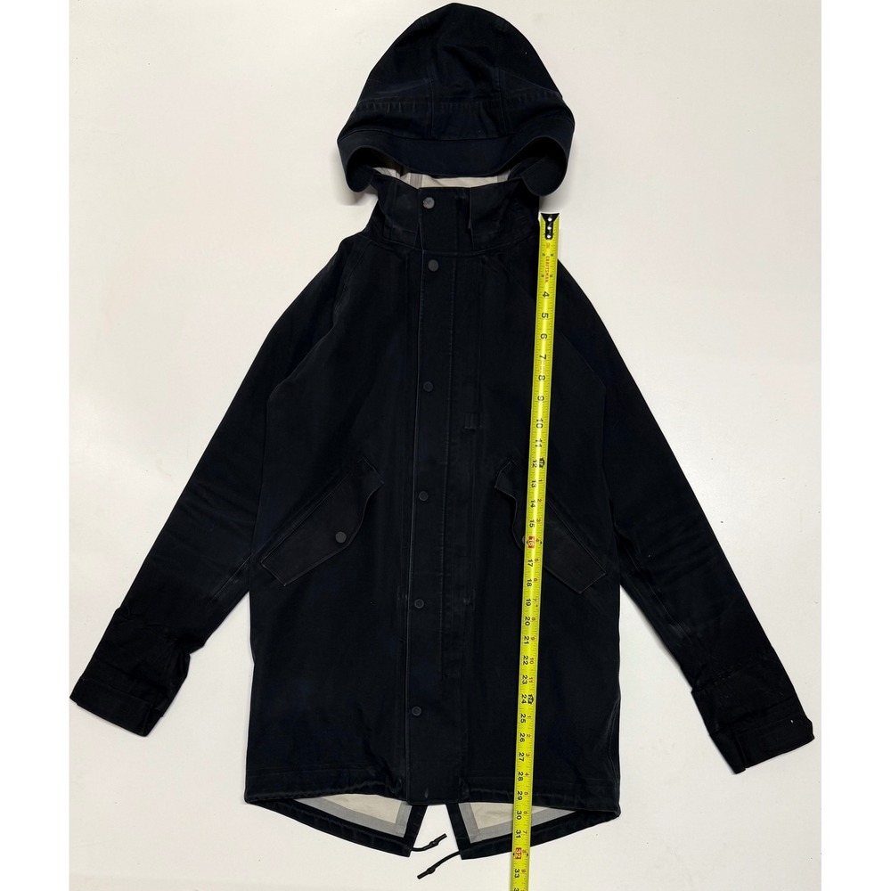 Everlane Black Hooded Parka Utility Jacket Fishtail Hem XXS Women